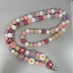 カラフルフラワー スマホショルダーストラップ