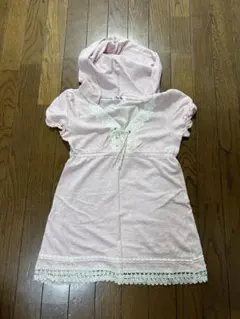 Bye Bye 半袖 フード付き ワンピース ピンク レースのサムネイル