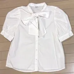 INGNI リボン 半袖 ホワイト ブラウス シャツ