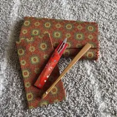 懐紙帛紗入れ、帛紗、お扇子、茶菓子フォーク4点セット