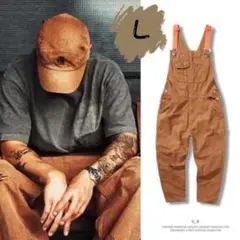 L 新品　オーバーオール　メンズ　カジュアル　ジーンズ　ストリート アウトドア