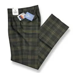 未使用【VINTAGE】80s 90s チェック 2タック ビンテージスラックス