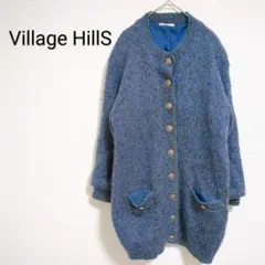 231♫【ビバリーヒルズ】長袖セーター　カーディガン　厚手　防寒　ブルー　ラメ