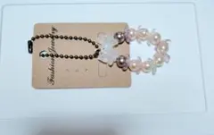 ❁蝶モチーフ パールビーズ ❁ ✿「小さいぬいぐるみ用ネックレストップ」✿