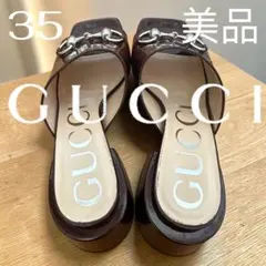 未使用に近い グッチ GUCCI ホースビット ミュール 35 サンダル - メルカリ