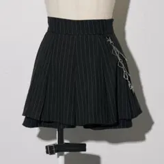pium ガーター付きプリーツスカパン ブラック 新品未使用 タグ付き