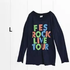 ビッグロゴTシャツ　クルーネック　ブラック　カラフル　L ユニセックス　長袖
