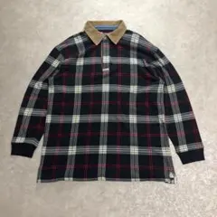 90s-00s旧タグ チャップスラルフローレン 襟コーズプラッド柄ラガーシャツ
