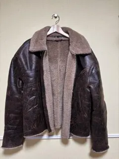 ZARA フェイクレザー ボアジャケット M