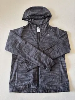 【美品】adidas ストライプ柄 フード付きウィンドブレーカー　レディース　M