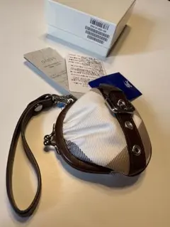 【新品・箱付】バーバリーブルーレーベル がま口 コインケース ノバチェック 茶