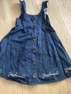 デニム ジャンバースカート フリル付き