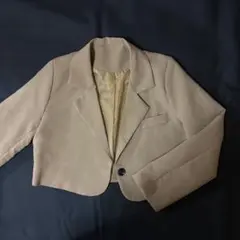 ショート丈ジャケット ベージュ【フリー】