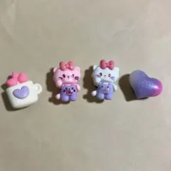 新品　ねこ　ピンク紫　シューズアクセサリー ジビッツ ミッコ ムース mikko