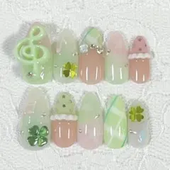 No.37 ネイルチップ ウィッシュコア クローバー 音符