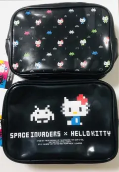 スペースインベーダー　ハローキティ　コラボ　ポーチ　2個セット
