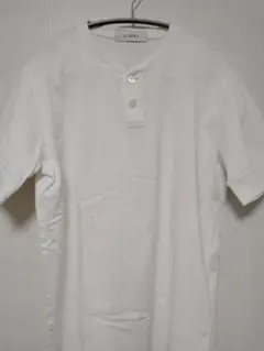 AOURE ホワイト M ヘンリーネック Tシャツ