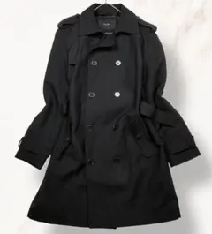 送料込】ZARA ザラ ダブルブレストロングコート ブラック - メルカリ