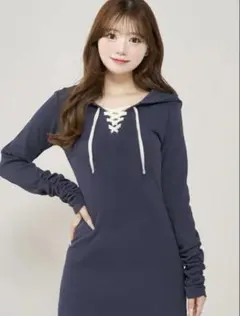 美品❤️ ダーリッチ レースアップカットミニワンピース NYV FL