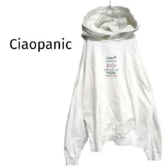 チャオパニック ロゴプルパーカー オーバーサイズ オフホワイトドロップショルダー