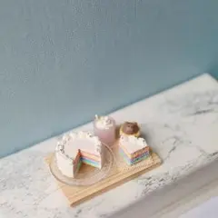 665. レインボーケーキセット　ミニチュアスイーツ