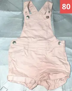 H&M ピンクオーバーオール ハート型ポケット 80cm