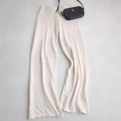 ザラ◇リブニットパンツ 裾フレア ゆったり シアー カジュアル 韓国 Y2K S