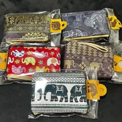 アジアン雑貨 象柄　新品、未使用　小物・小銭入れ ポーチ☆⑥