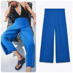 ZARA ザラ 綺麗カラー✨️ センタープレスワイドパンツ 洗える