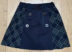 ネイビー チェック柄 スカート 150