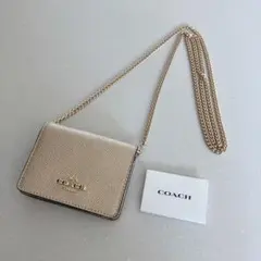 極美品 COACH ミニウォレット ショルダーバッグ C0059 ゴールド 完売