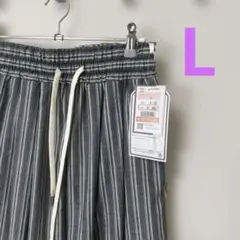 しまむら Linoluce マルチストライプイージーパンツ Lサイズ 中黒のサムネイル