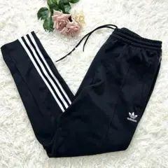 2XL特大 美品 アディダス ジャージ　パンツ ズボン 黒 メンズ