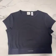 Calvin Klein クロップド丈 半袖Tシャツ ネイビー Sのサムネイル