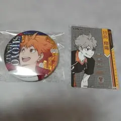 ハイキュー 日向翔陽 ホログラム ビスケット　缶バッチ　カード　セット