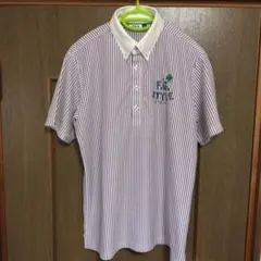 FILA GOLF ストライプ柄 ボタンダウン 半袖ポロシャツ Lサイズのサムネイル