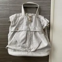 ライトグレー ショルダーバッグ キャンバス