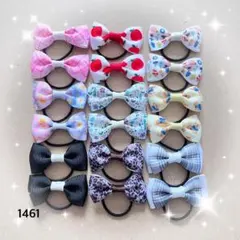 ヘアゴム　リボン1461 キッズ　ベビー　チェック