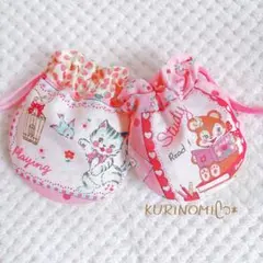 まんまる巾着 ハンドメイド　　　　　　　　　レトロアニマル柄