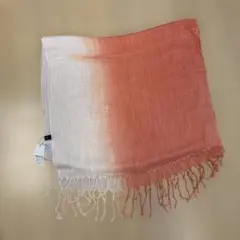 COMME CA ISM オレンジ・ホワイト ストール