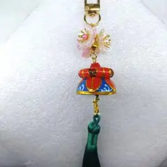 花笠と花デザイン キーホルダー