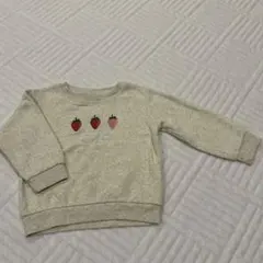 SEEROOTS いちご刺繍トレーナー グレー