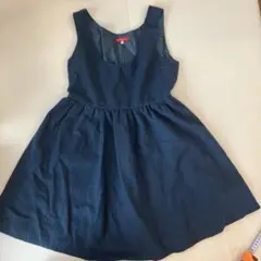 ネイビー Aライン ジャンバースカート