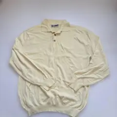 【古着】PURITAN ニットポロシャツ L クリーム色