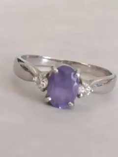 Pt900 タンザナイト ダイヤモンド リング