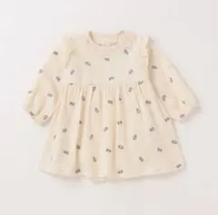 petit mainプティマイン 花刺しゅうワンピロンパース