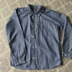 mont-bell 長袖シャツ 140 青と白チェック