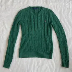 ラルフローレン　コットンケーブルニット　グリーン