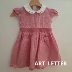 アートレター ピンク 半袖ワンピースのサムネイル
