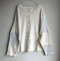 新品　サマンサモスモス　パッチワーク配色メローカットソー　キナリ